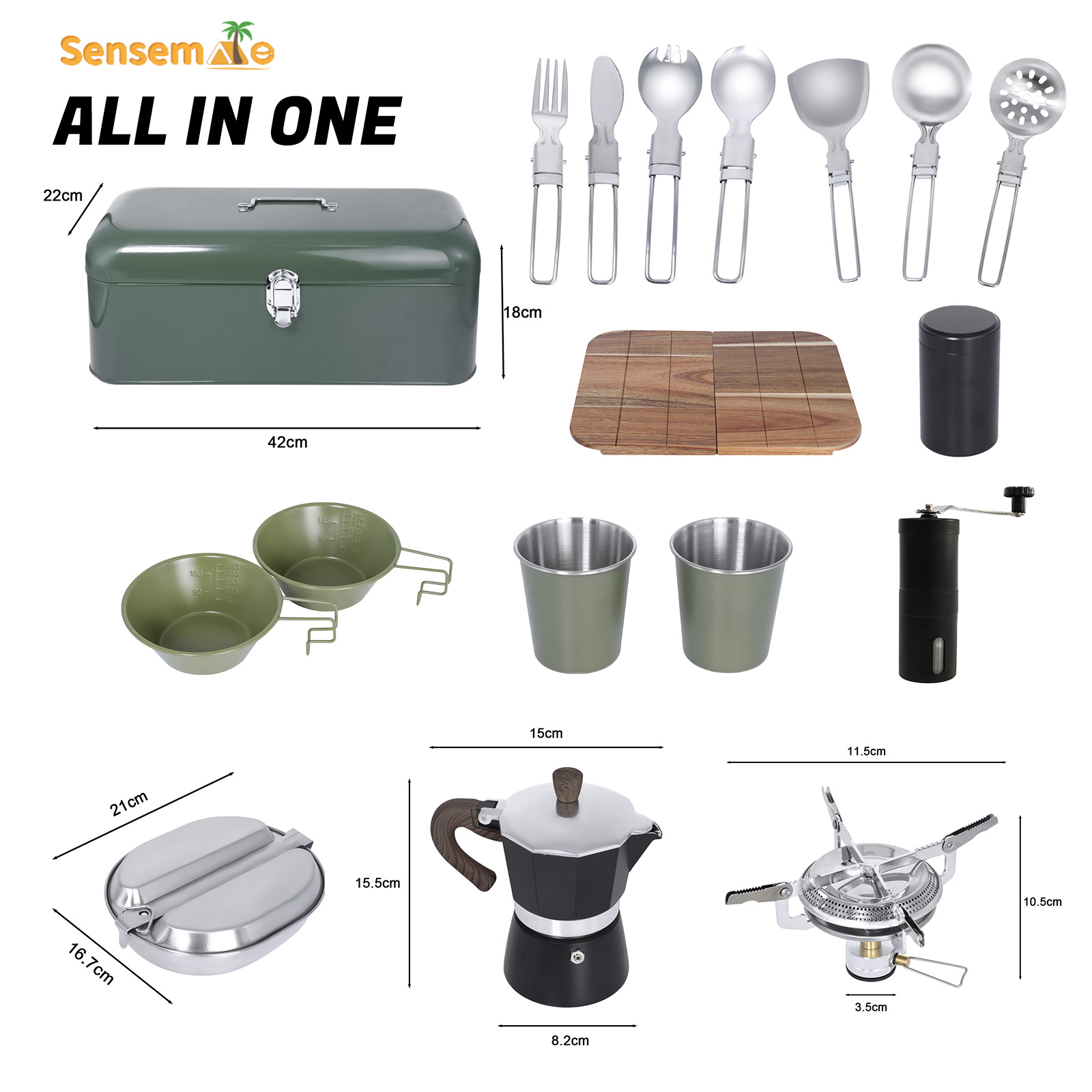 Glamping Camping Cookware Set  - Coffee Equipment Gift Set incelemesi ve fiyatı