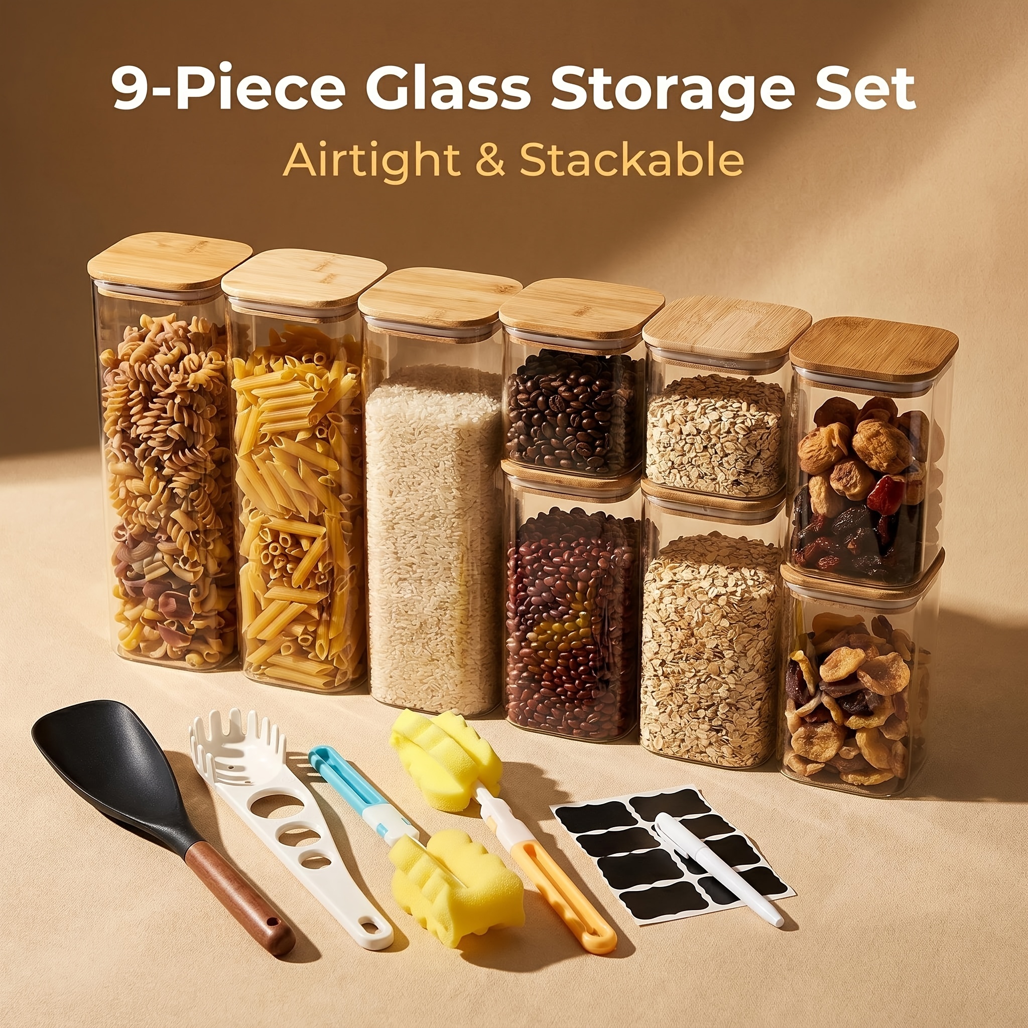6/9pcs Set of Glass Storage Ja - Coffee Equipment Gift Set incelemesi ve fiyatı